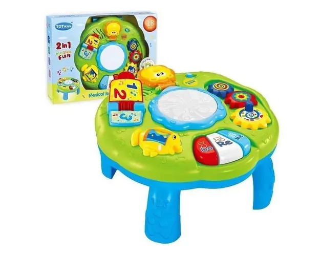 Masuta multifunctionala 2 in 1 Activitati Bebe Green Fun