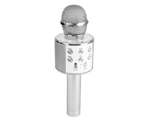 Microfon karaoke wireless, Gri, 7Toys