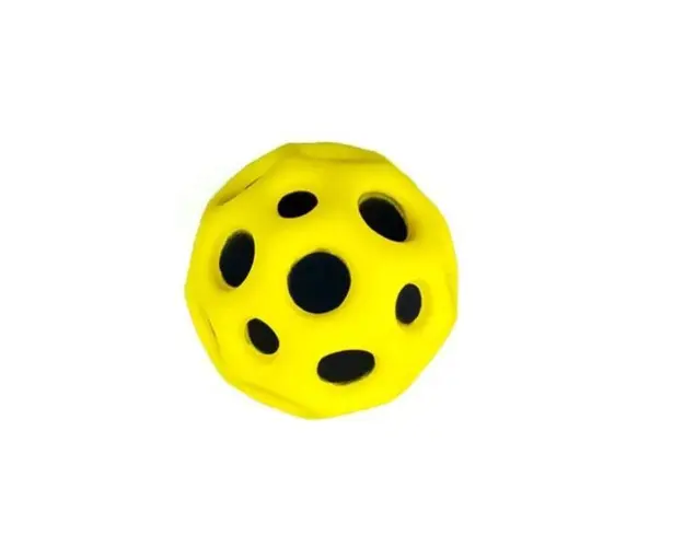 Minge saltareata, super space ball, culoare galbena, 7 cm