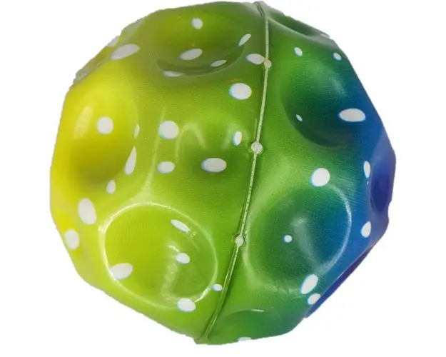 Minge saltareata, super space ball, multicolor, albastru, verde, galben, 9 cm