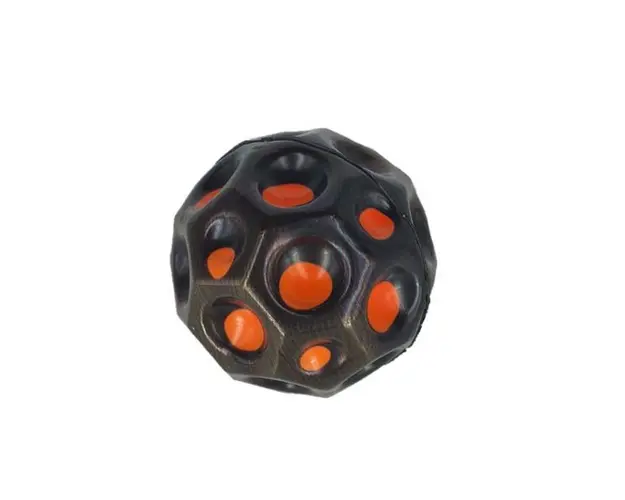 Minge saltareata, super space ball, multicolor, negru si portocaliu, 7 cm