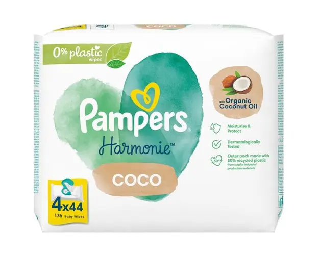 Pachet Servetele Umede Pentru Copii - Pampers Harmonie Coco, 4 x 44 buc
