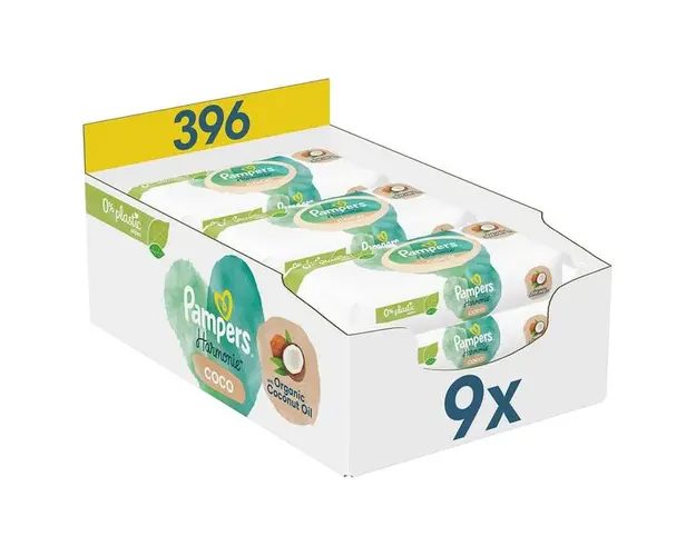 Pachet Servetele Umede Pentru Copii - Pampers Harmonie Coco, 9 x 44 buc