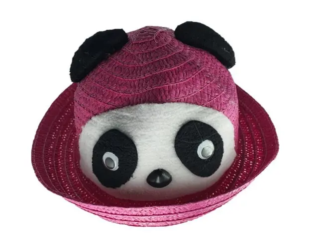Palarie de soare copii, roz, imprimeu ursulet, 48-50 cm
