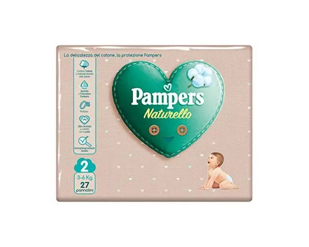 Pampers Naturello, 27 scutece marimea 2 (3-6 kg)