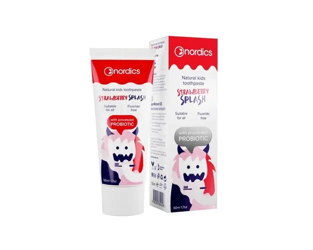 Pasta de Dinti Naturala pentru Copii cu Aroma de Capsuni Nordics, 50 ml