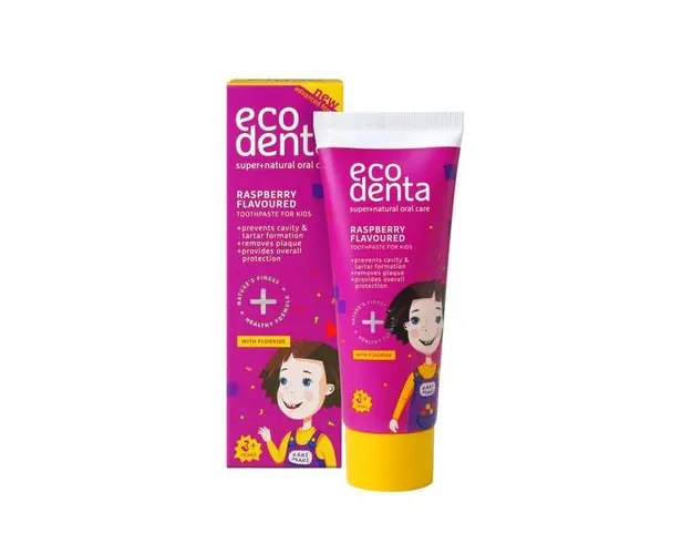 Pasta de Dintii Impotriva Cariilor cu Aroma de Zmeura pentru Copii Ecodenta, 75 ml