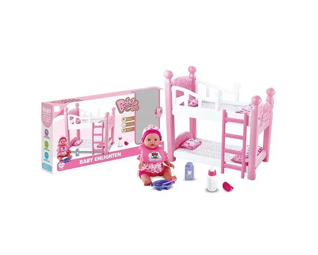 Patut etajat de jucarie cu papusa inclusa Baby