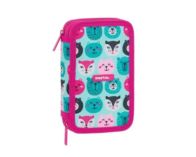 Penar dublu echipat 28 piese Animale turquoise