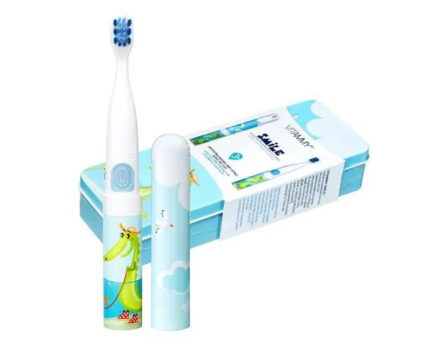 Periuta de dinti electrica VITAMMY Smile, pentru copii 3 +, cutie travel, Animatie Crocodil