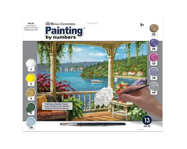 Pictura creativa pe numere avansati Veranda catre lac