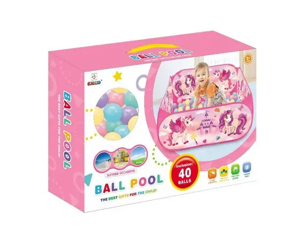 Piscina cu 40 Bile pentru Fetite Unicorn