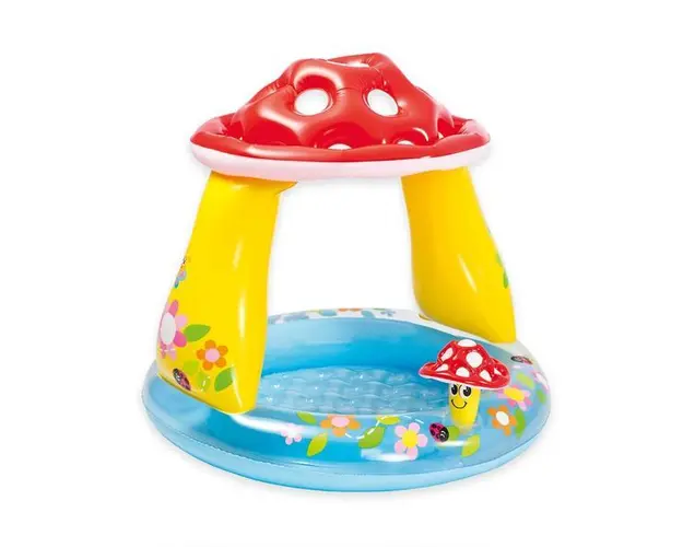 Piscina gonflabila copii, Intex baby, Ciupercuta multicolor, 45 Litri, 102 x 89 cm, 57114