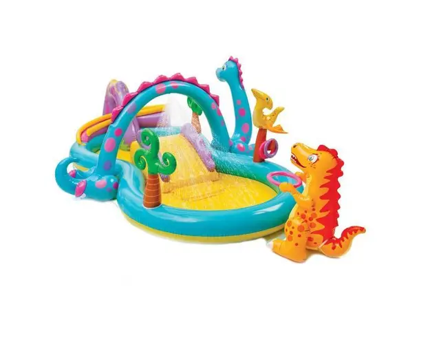 Piscina gonflabila Dinoland cu accesorii 333x229x112 cm, 7Toys