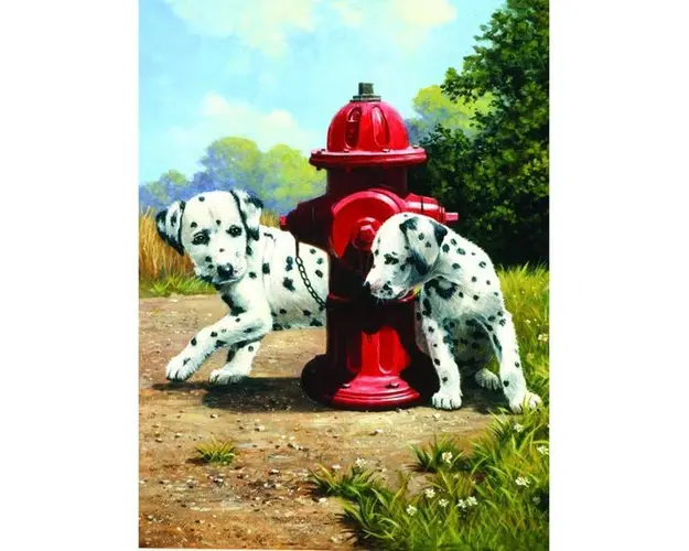 Prima mea pictura pe numere Dalmatieni