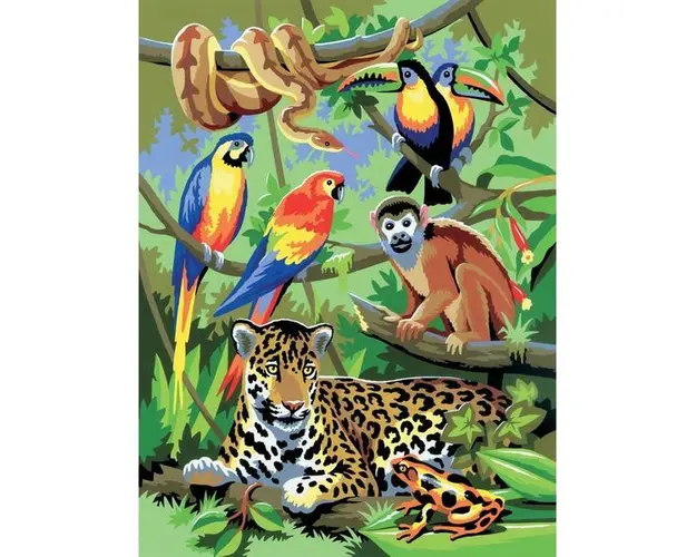 Prima mea pictura pe numere junior mica - Jungla