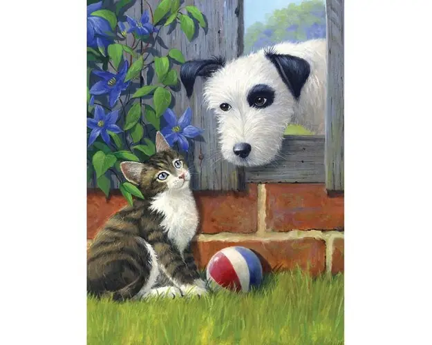 Prima mea pictura pe numere junior mica - Prieteni la joaca