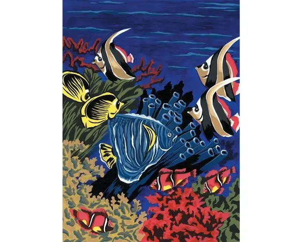 Prima mea pictura pe numere junior mica - Viata marina