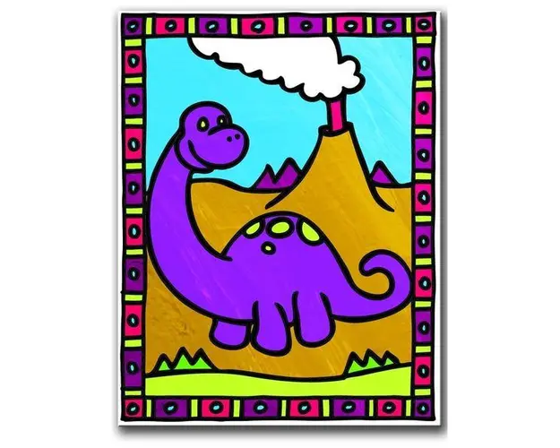 Primele mele 2 picturi pe numere - Dinozauri