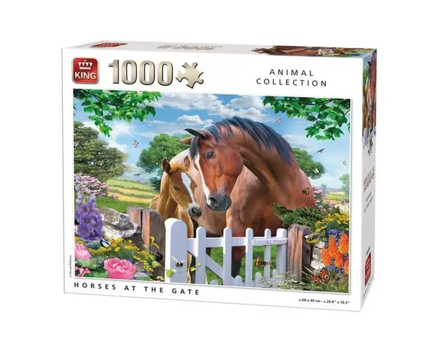 Puzzle 1000 piese, Horses at the Gate