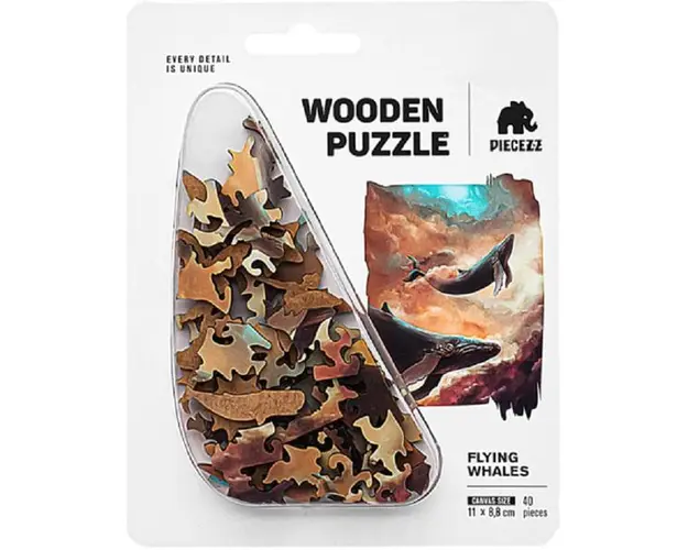 Puzzle 40 din lemn: Balene zburatoare
