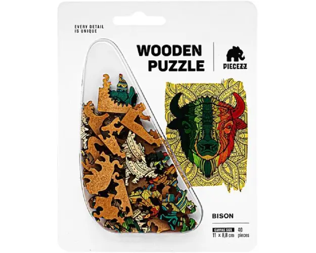 Puzzle 40 din lemn: Bizon