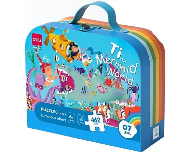 Puzzle 462: Mermaid World. Piese cu efect luminos