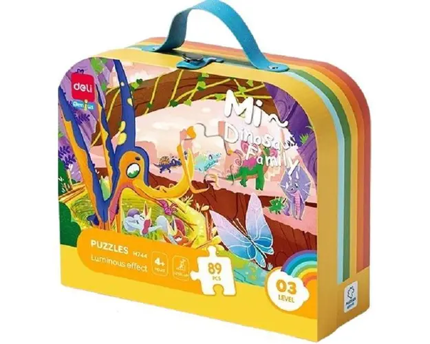 Puzzle 89: Dinosaur Family. Piese cu efect luminos