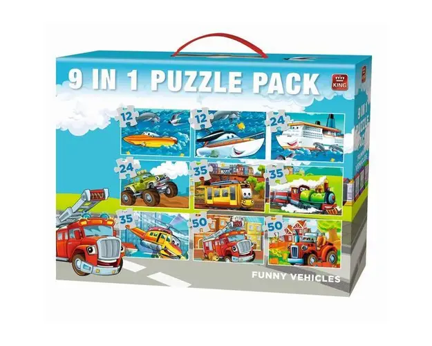 Puzzle 9 in 1, Funny Vehicules, Modelul 2