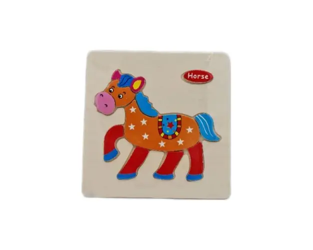 Puzzle din lemn 15x15 cm - Calut, 7Toys