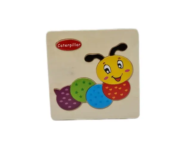 Puzzle din lemn 15x15 cm - Omida, 7Toys