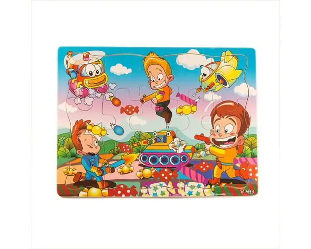 Puzzle din lemn, copii in misiune, 7Toys