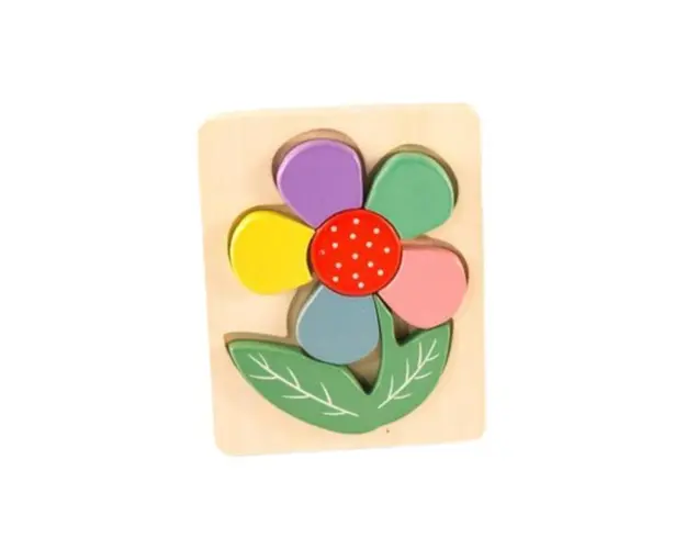 Puzzle din lemn, floricica, 7Toys