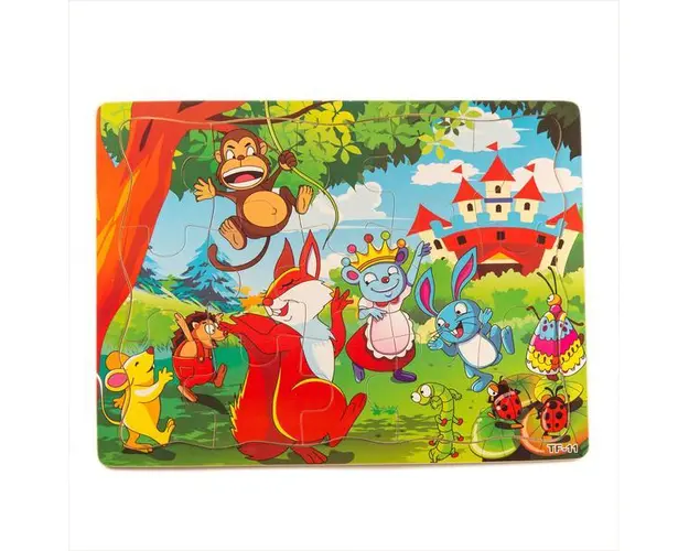 Puzzle din lemn, regina soricel si prietenii ei, 7Toys