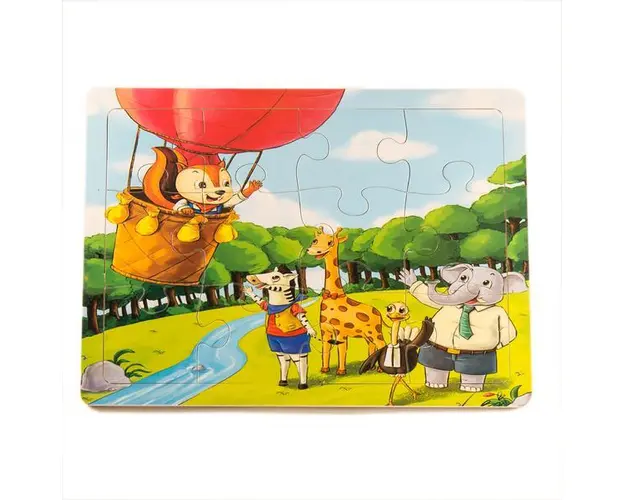 Puzzle din lemn, veverita si prietenii ei, 7Toys