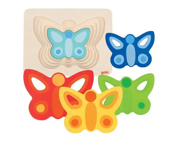 Puzzle incastru Fluturasi colorati,7Toys