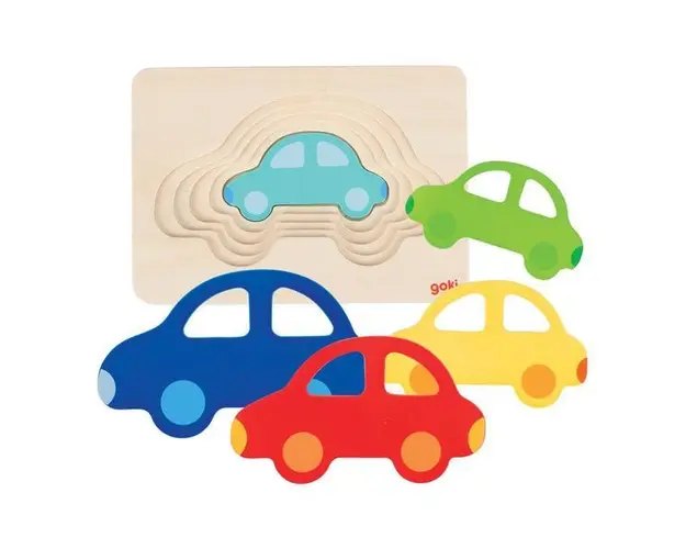 Puzzle incastru Masinute colorate, 7Toys