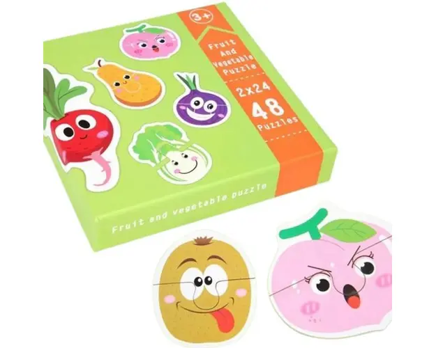 Puzzle pentru bebelusi &ndash; Legume, 48 piese, 7Toys