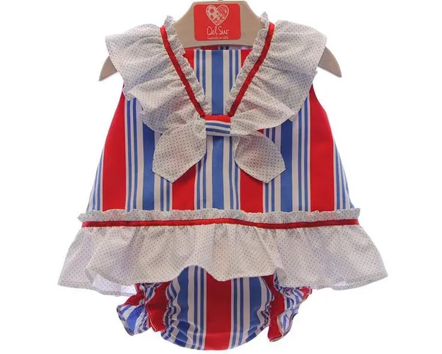 Rochie fete, de vara, Anais, albastru, 9 luni si 2 ani