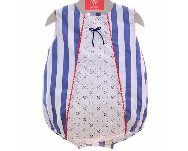 Romper Summer salopeta cu motiv Navy copii 2 ani