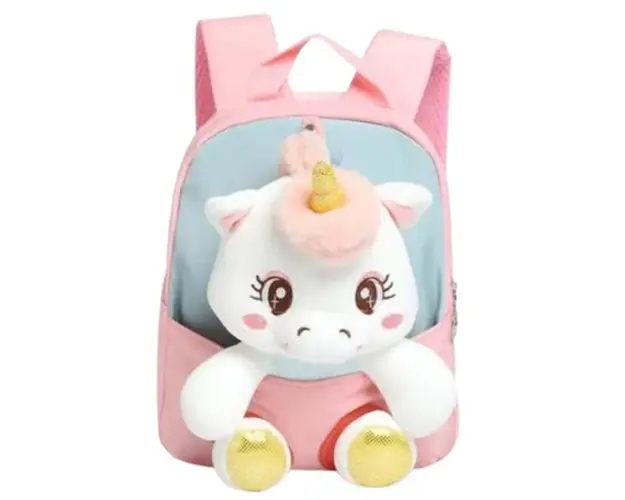 Rucsac Mini Unicorn din Plus, cu Design 3D, Potrivit pentru Copii Mici