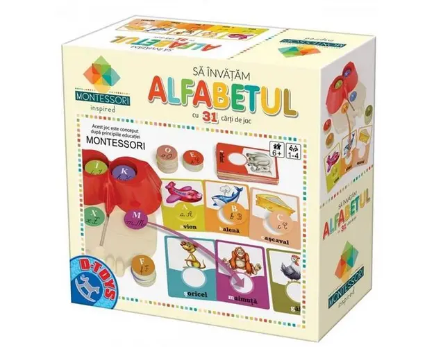 Sa invatam alfabetul cu 31 de carti de joc D-Toys