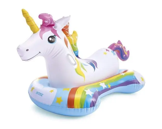 Saltea gonflabila, Intex, Ride-on, Unicorn, 163 x 86 cm, 57552