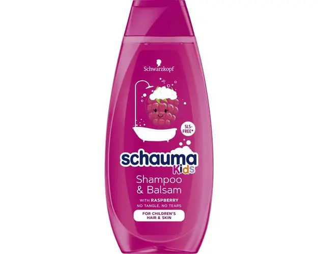 Sampon si Balsam cu Extract de Zmeura pentru Parul si Pielea Copiilor - Schwarzkopf Schauma Kids Shampoo &amp; Balsam with Raspberry for Children's Hair &amp; Skin, 400 ml
