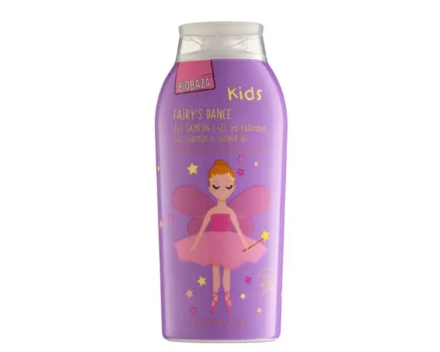 Sampon si Gel de Dus Natural pentru Copii cu Aloe Vera si Extract de Nalba - Biobaza Kids Fairy’s Dance 2in1 Shampoo&Shower Gel, 250 ml