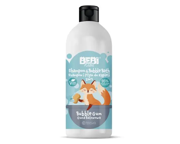 Sampon si spuma de baie, Bubble Gum, 2 in 1 pentru copii, Barwa Cosemtics, 500 ml
