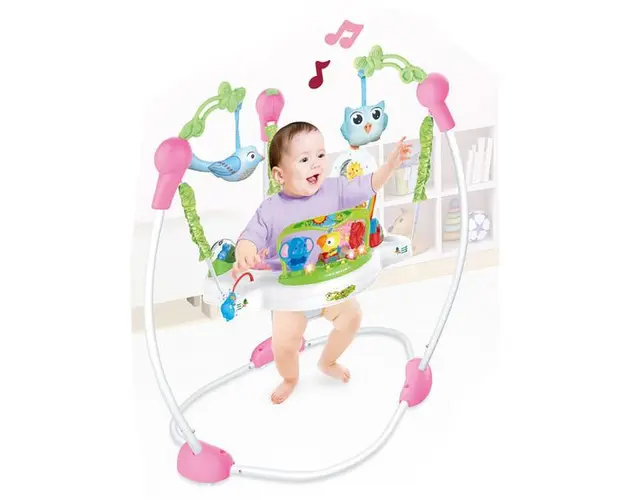 Saritor pentru fetite cu panou interactiv Bebeking Forest Fun