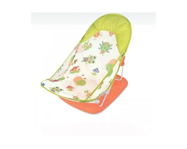 Scaun de baie bebe, cu spatar, pliabil in 3 pozitii,Galben RS-38930G