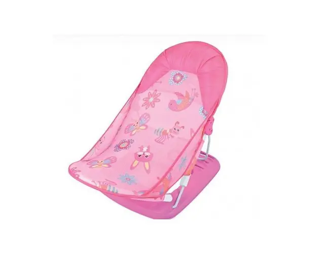Scaun de baie bebe, cu spatar, pliabil in 3 pozitii,Roz,RS-38930R