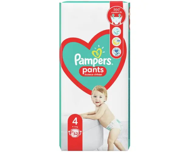 Scutece-Chilotel - Pampers Pants Active Baby, marimea 4 (9-15 kg), 52 buc
